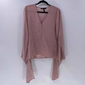 BCBGMAXAZRIA mauve V-neck blouse sz XS